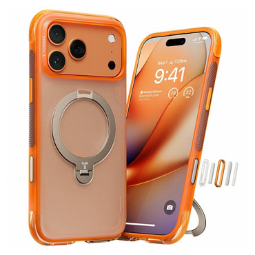 Prémium tok Torras "Ostand Spin Air MagSafe" iPhone 17 Pro készülékhez - horizon orange