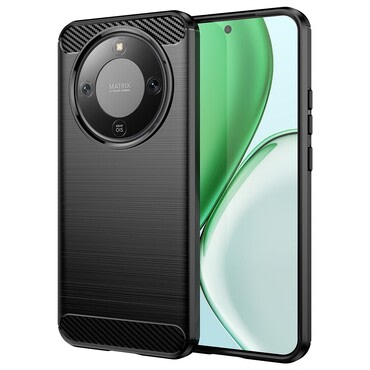 TPU gél tok "Brushed Carbon" Honor Magic8 Lite készülékekhez - fekete