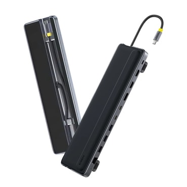 USB-C hub állomás Baseus "EliteJoy EH3" 12v1 - HDMI, DisplayPort, USB-C, 100W PD - szürke