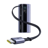 Baseus EnerGeek GR11 power bank - 20000 mAh, 145W, USB-C kihúzható kábel, TFT kijelző - szürke