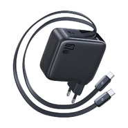 Baseus EnerCore CJ21 fali töltő - 67W, 2x kihúzható USB-C kábel, 3x USB-C - fekete