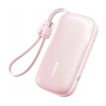 Power bank 10000 mAh 22,5 W beépített kábellel Baseus „EnerFill Qpow3 Ultra” – nebula pink