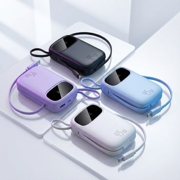 Baseus EnerFill Qpow3 45W power bank - 20000 mAh beépített USB-C és Lightning kábelekkel