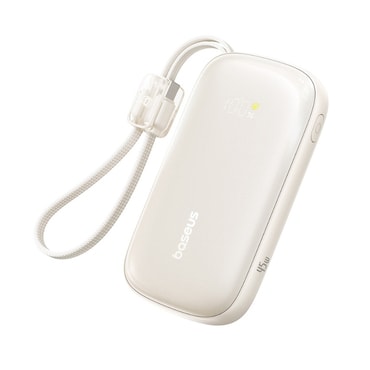 Power bank 10000 mAh 45W beépített kábellel Baseus „EnerFill Qpow3 Ultra” – natural titanium