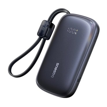 Power bank 10000 mAh 22,5 W beépített kábellel Baseus „EnerFill Qpow3 Ultra” – cosmic black