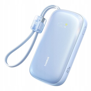 Power bank 20000 mAh 22.5W beépített kábellel Baseus „EnerFill Qpow3 Ultra” – galaxy blue