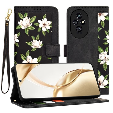 Nyitható tok Techsuit "FlipCraft" Honor 200 készülékekhez - flowers of the dawn