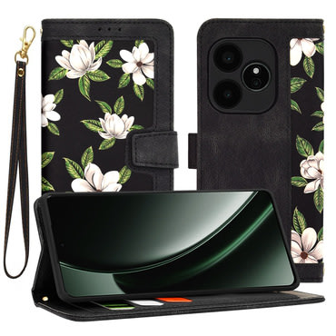 Nyitható tok Techsuit "FlipCraft" Realme GT 6 készülékekhez - flowers of the dawn