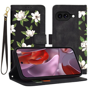 Nyitható tok Techsuit "FlipCraft" Google Pixel 9a készülékekhez - flowers of the dawn