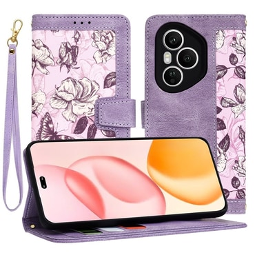 Nyitható tok Techsuit "FlipCraft" Honor 400 Pro - mysterious purple