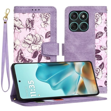 Nyitható tok Techsuit "FlipCraft" Motorola Edge 60 / Edge 60 Fusion - mysterious purple