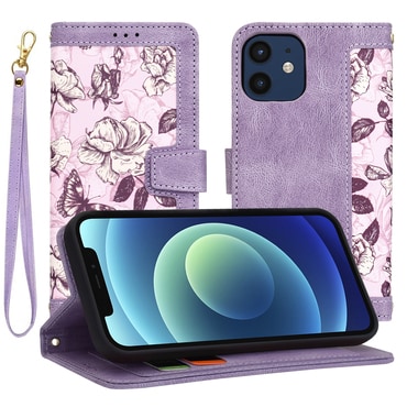 Nyitható tok Techsuit "FlipCraft" iPhone 12 / 12 Pro - mysterious purple