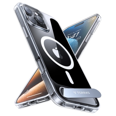 Prémium tok Torras "Pstand" iPhone 16 Pro készülékekhez - clear