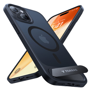 Prémium tok Torras "Pstand" iPhone 15 készülékekhez - black