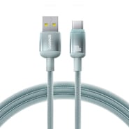 Baseus „Discolor” fonott töltő- és adatkábel USB-A-ról USB-C-re, 100W – 2m – kék/zöld