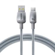 Baseus „Discolor” fonott töltő- és adatkábel USB-A-ról USB-C-re, 100W – 1m – ezüst