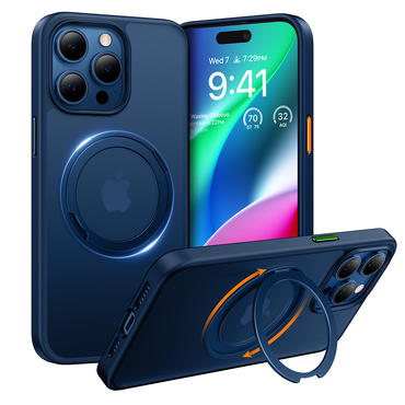 Prémium tok Torras "Ostand Pro" iPhone 15 Pro készülékekhez - navy blue