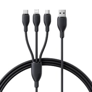 Baseus „Ultra Fast” töltőkábel – 3 az 1-ben, USB bemenetről USB-C, Lightning és Micro USB csatlakozók, 3.5A – 0.8 m – cosmic black