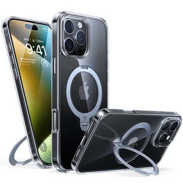 Prémium tok Torras "Ostand Spin" iPhone 16 Pro Max készülékekhez - clear