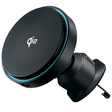 Proove „Light Circle Qi2” MagSafe Qi2 15W autós telefontartó szellőzőrácsra – metál szürke