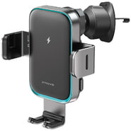 Proove „Triple Clamp Pro” Qi2 15W autós telefontartó szellőzőrácsra és műszerfalra – metál szürke