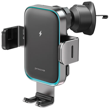 Proove „Triple Clamp Pro” Qi2 15W autós telefontartó szellőzőrácsra és műszerfalra – metál szürke