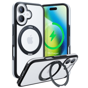 Prémium tok Torras "Ostand R Fusion" iPhone 16 Plus készülékekhez - black