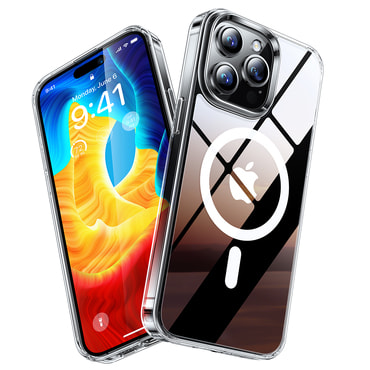 Prémium tok Torras "Diamond MagSafe" iPhone 15 Pro Max készülékekhez - clear