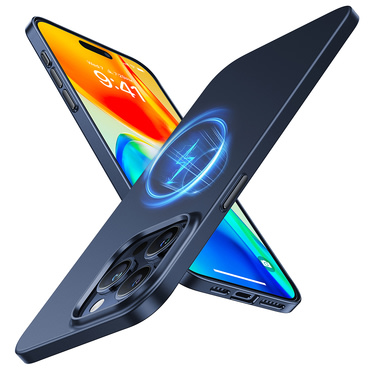 Prémium tok Torras "OriginFit-Mag" iPhone 15 Pro készülékekhez - navy blue