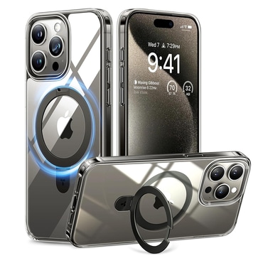 Prémium tok Torras "Ostand" iPhone 15 Pro Max készülékekhez - clear