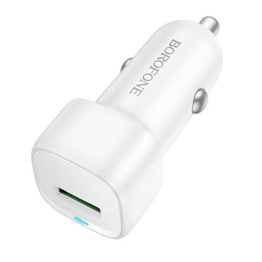 Autós töltő 18W Borofone "Cloud" USB-A csatlakozóval - fehér