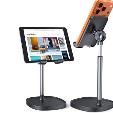 Alumínium asztali tartó telefonhoz és tablethez Lisen "Mechanical Series" 10"-ig - fekete