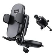 Autós telefontartó Lisen "2 az 1-ben YL2022" szellőzőrácsra és CD-nyílásba - fekete