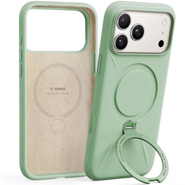Prémium tok Torras "QPRO Silicone" iPhone 17 Pro – matcha green