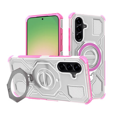 Hibrid tok "Carbon Shield Pro" Samsung Galaxy A56 készülékekhez - pink transparent