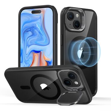 Hibrid tok ESR "Classic Hybrid HaloLock Kickstand" iPhone 15 Plus készülékekhez - clear black