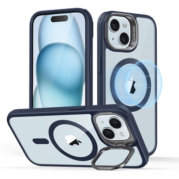 Hibrid tok ESR "Classic Hybrid HaloLock Kickstand" iPhone 15 Plus készülékekhez - clear dark blue