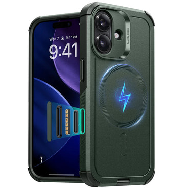 Hibrid tok ESR "Cyber HaloLock" iPhone 17 készülékekhez - green