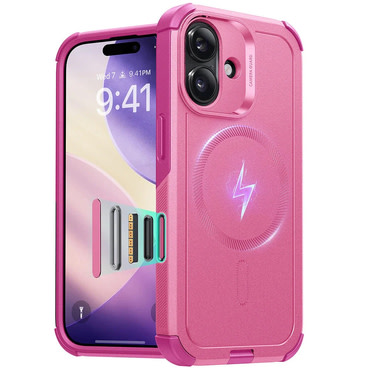 Hibrid tok ESR "Cyber HaloLock" iPhone 17 készülékekhez - pink