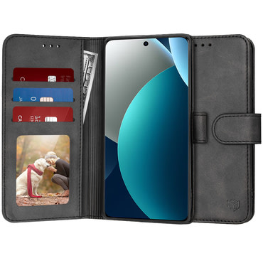 Nyitható tok Techsuit "Diary Book" Xiaomi Redmi Note 15 Pro 4G készülékekhez - fekete