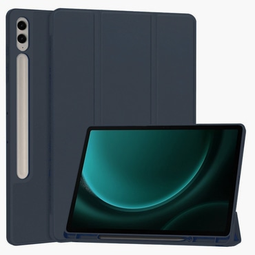 Techsuit "Flex Trifold” tok ceruzatartóval Samsung Galaxy Tab S9 FE Plus készülékhez - dark blue