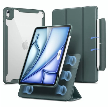 ESR "Rebound Hybrid 360" mágneses 2 az 1-ben tok iPad Air 2020 / iPad Air 2022 / iPad Air 11 2024 / iPad Air 11 2025 készülékekhez - forest green