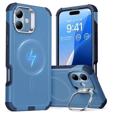 ESR Cyber Armor Kickstand hibrid tok iPhone 16 készülékhez - blue