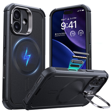 ESR Cyber Armor Kickstand hibrid tok iPhone 17 készülékhez - black