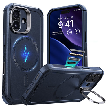 ESR Cyber Armor Kickstand hibrid tok iPhone 17 készülékhez - blue