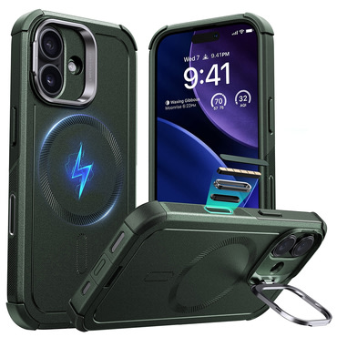 ESR Cyber Armor Kickstand hibrid tok iPhone 17 készülékhez - green