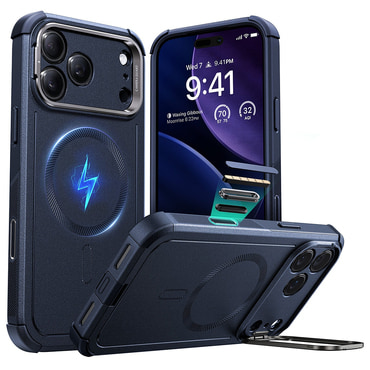 ESR Cyber Armor Kickstand hibrid tok iPhone 17 Pro készülékhez - blue