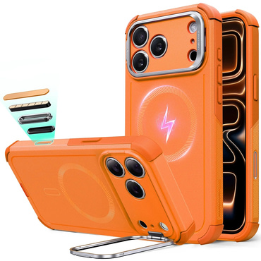 ESR Cyber Armor Kickstand hibrid tok iPhone 17 Pro készülékhez - orange