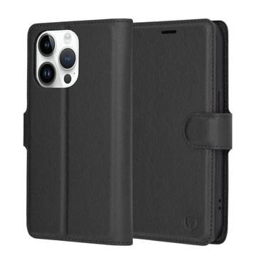 Nyitható tok Techsuit "Leather Folio" iPhone 14 Pro készülékekhez - fekete