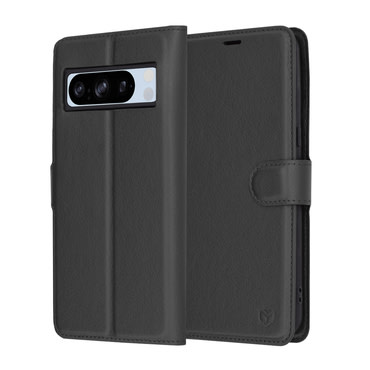 Nyitható tok Techsuit "Leather Folio" Google Pixel 8 Pro készülékekhez - fekete